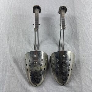 Ekco Metal Shoe Tree Pair Solid Toe Adjustable Vintage Made in USA Shaper Keeper